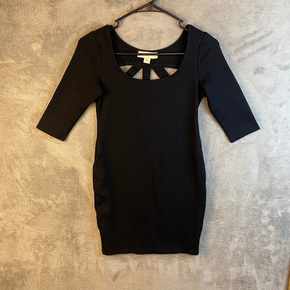 Nicki Minaj Dress Womens XS Bodycon Black Strappy Cutout Back EUC